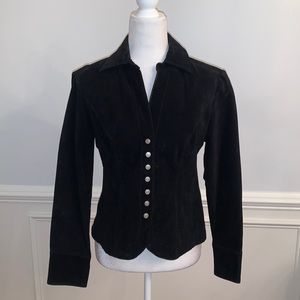 Dress Barn Vintage Black Suede Jacket Size Small